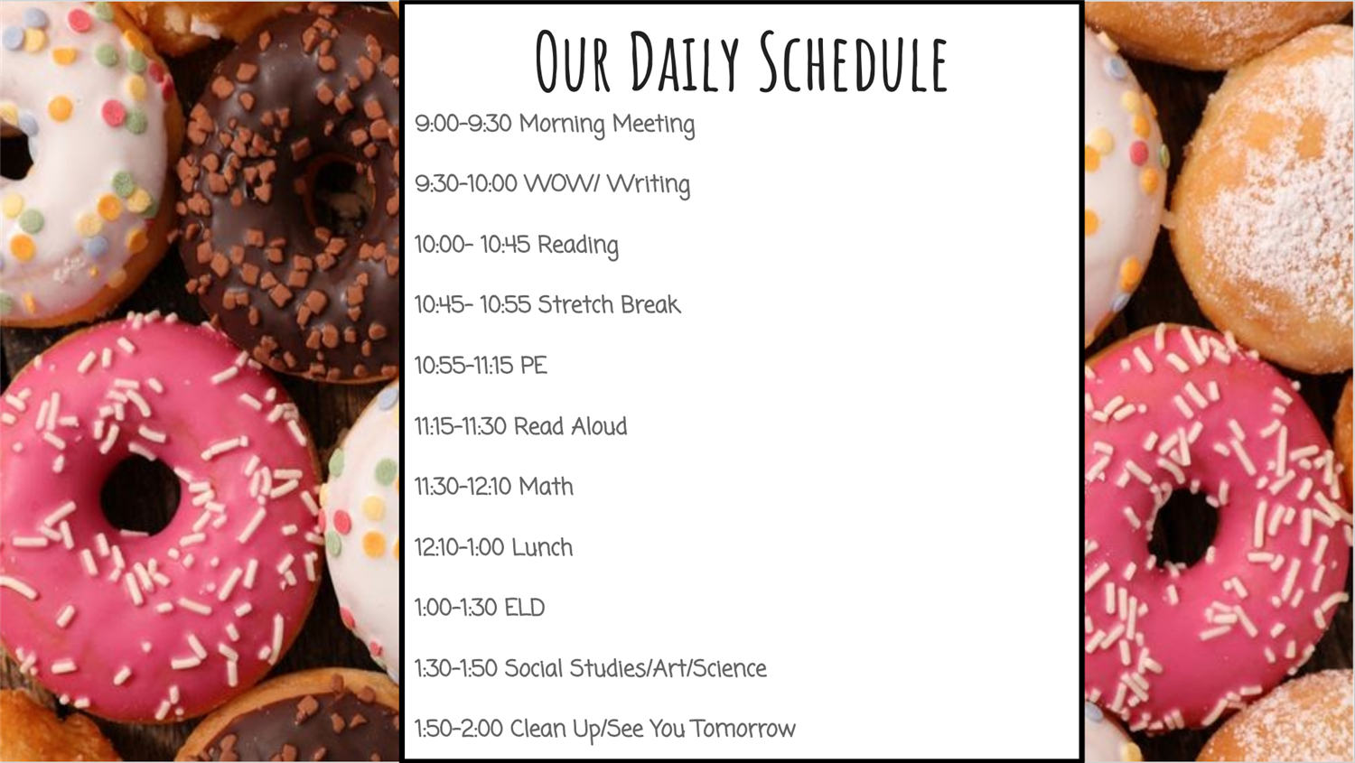 Daily Schedule